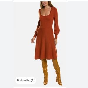 Boden Square Neck Woold and Alpaca Blend Sweater Dress